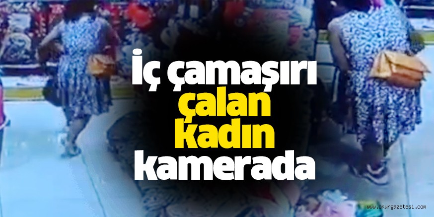 İç çamaşırı ve havlu çaldığı ve şarj aleti çaldığı iddia edilen kadın kamerada