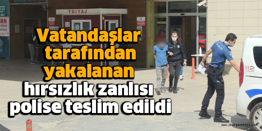 İnegöl’de vatandaşlar tarafından yakalanan hırsızlık zanlısı polise teslim edildi