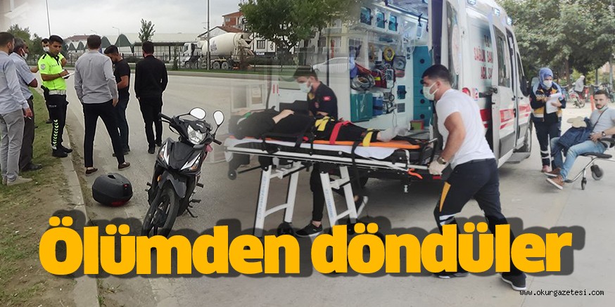 Kamyonetin çarptığı motosikletteki 2 kişi yaralandı