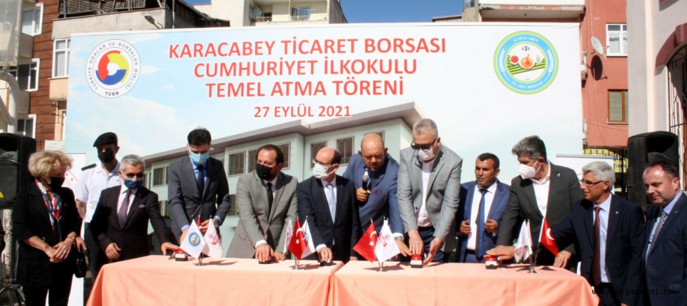 Karacabey’de Cumhuriyet İlkokulunun 20 derslikli ek binasının temeli atıldı