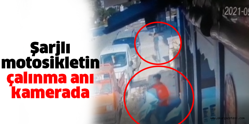 Şarjlı motosikletin çalınma anı kamerada