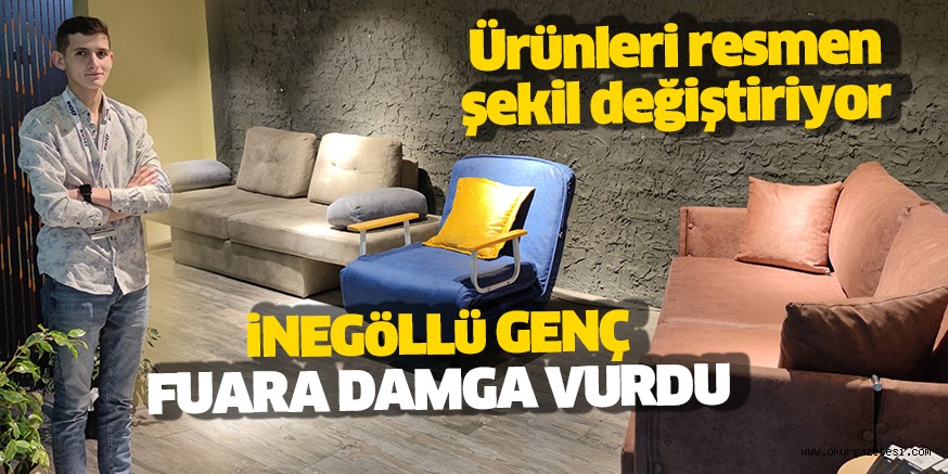 19 Yaşındaki İnegöllü obilyacının dar alanlar için ürettiği fonksiyonel ürünler yerli ve yabancı ziyaretçilerden ilgi gördü