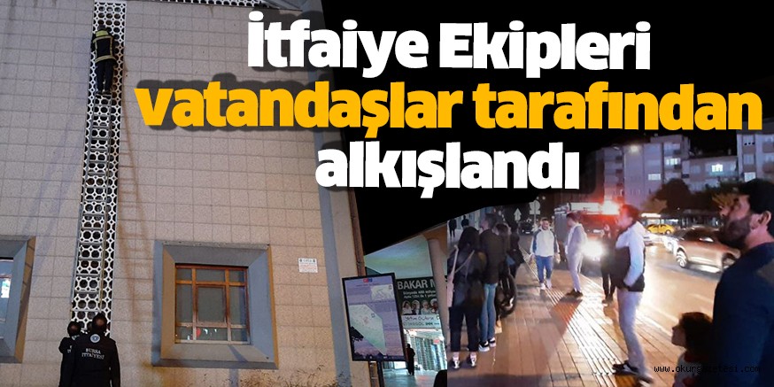 Kediyi kurtaran itfaiye ekipleri vatandaşlar tarafından alkışlandı