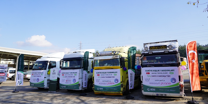 Bursa’dan Suriyeli mağdurlara 4 tır kışlık insani yardım malzemesi gönderildi