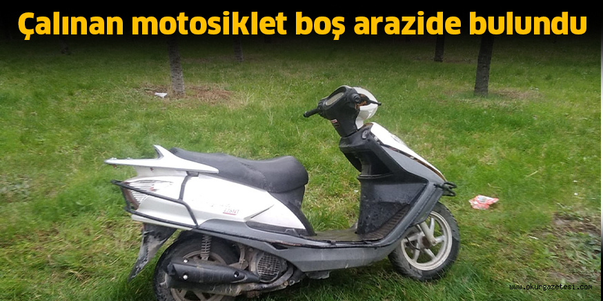 Çalınan motosiklet boş arazide bulundu