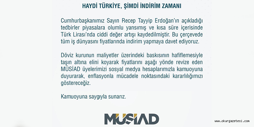 ‘Haydi Türkiye şimdi indirim zamanı’