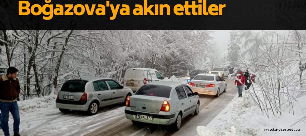 Kar İnegöl’e gelmeyince, İnegöllüler kar yağan yerlere akın etti