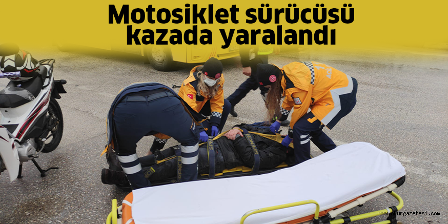Motosiklet sürücüsü kazada yaralandı
