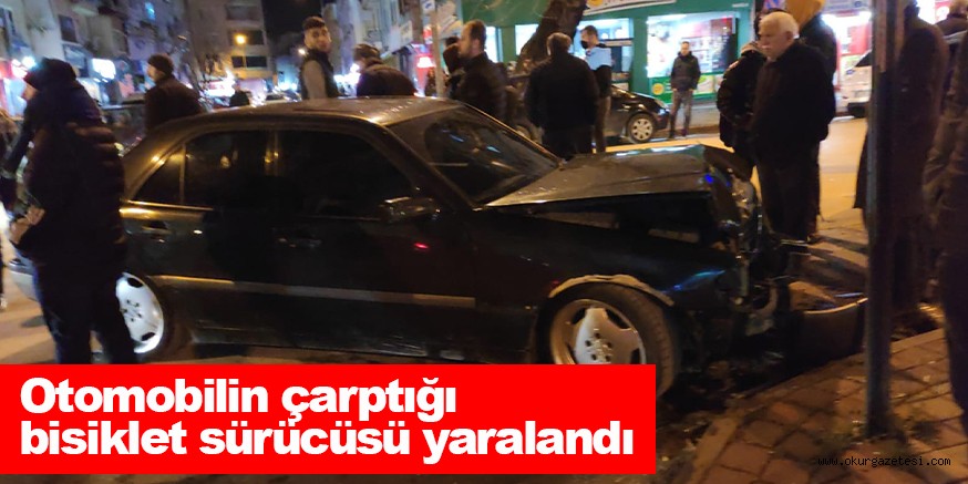 Otomobilin çarptığı bisiklet sürücüsü yaralandı