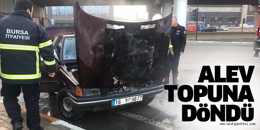 Seyir halindeki araç alev topuna döndü