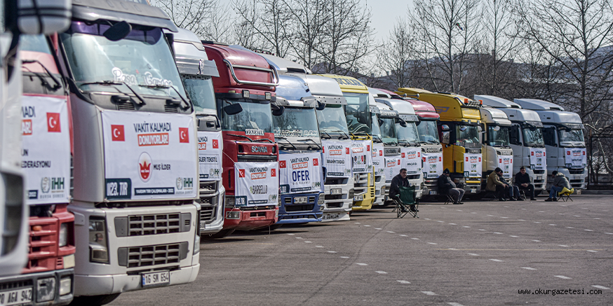 Bursa’dan Suriye’nin İdlib ve Azez kentlerine 60 tır insani yardım yollandı