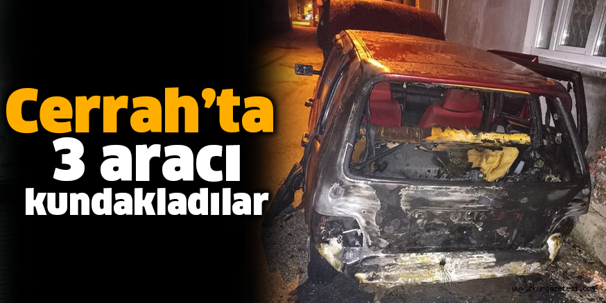 Cerrah’ta 3 aracı kundakladılar