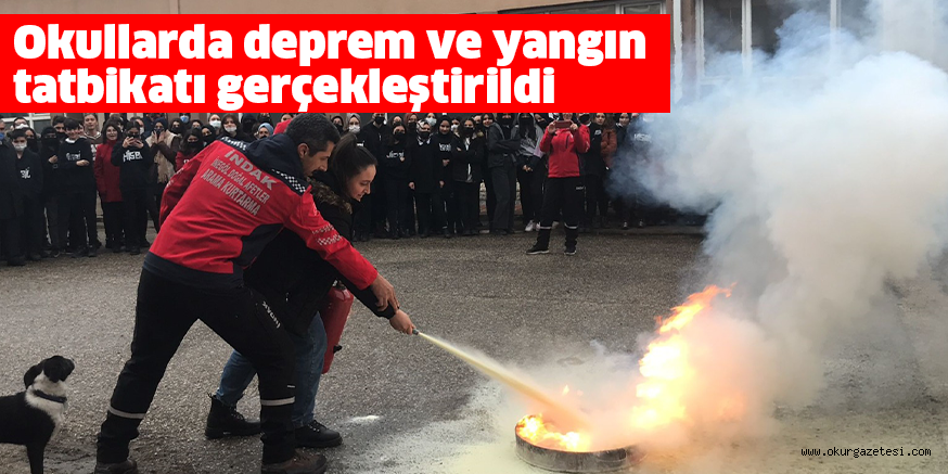 Okullarda deprem ve yangın tatbikatı gerçekleştirildi