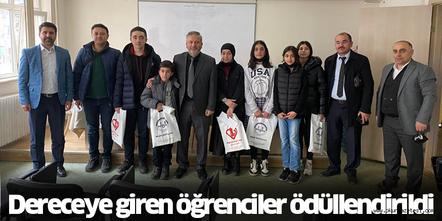 Dereceye giren öğrenciler ödüllendirildi