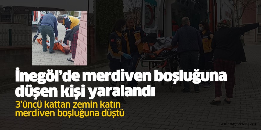 Merdiven boşluğuna düşen kişi yaralandı