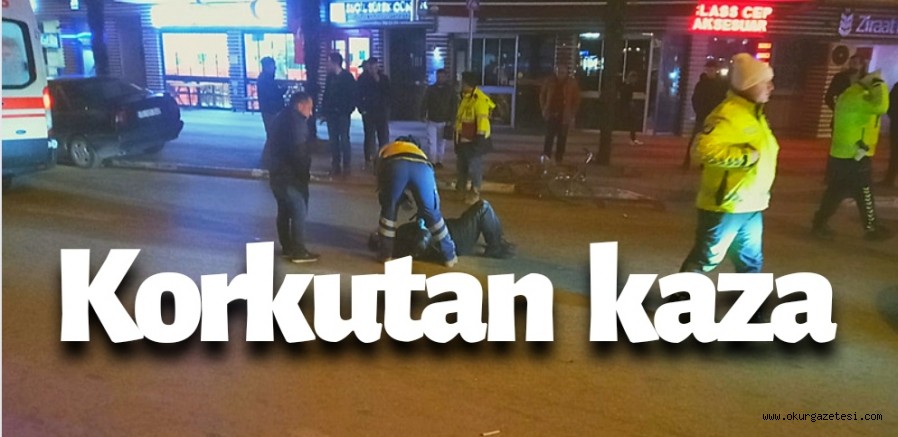 Otomobilin çarptığı bisiklet sürücüsü yaralandı