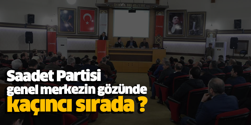 Saadet Partisi genel merkezin gözünde kaçıncı sırada ?
