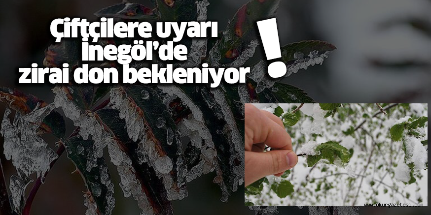 Çiftçilere uyarı İnegöl’de  zirai don bekleniyor !