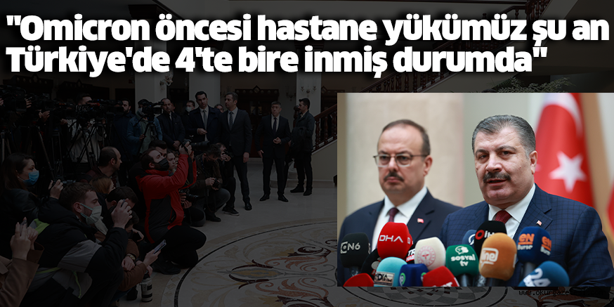 “Omicron öncesi hastane yükümüz şu an Türkiye’de 4’te bire inmiş durumda”