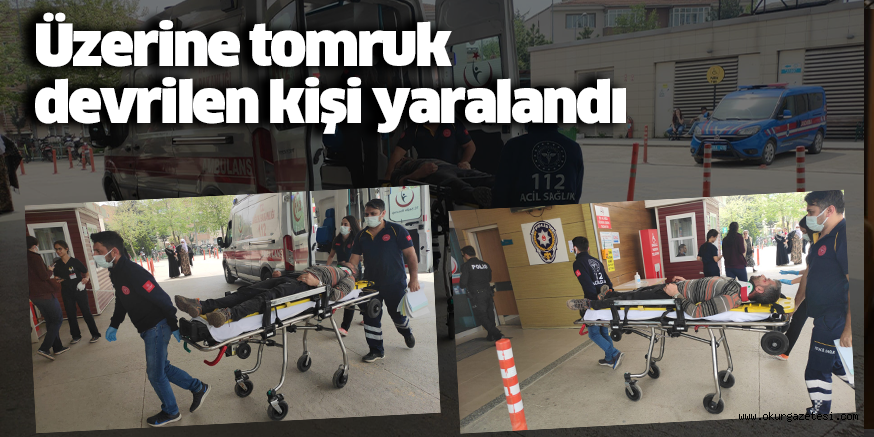 Üzerine tomruk devrilen kişi yaralandı