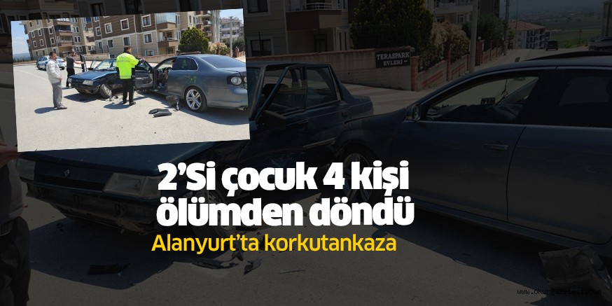 İnegöl’de korkutan kaza; 2’si çocuk 4 kişi ölümden döndü