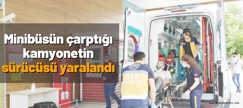 Minibüsün çarptığı kamyonetin sürücüsü yaralandı