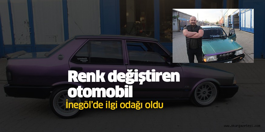 Renk değiştiren araca İnegöllüler yoğun ilgi gösteriyor