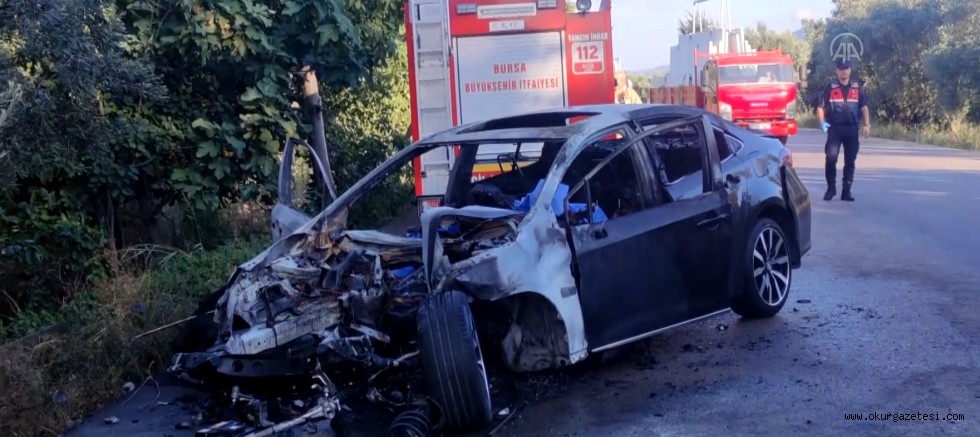 Ağaca çarpıp alev alan otomobilin sürücüsü öldü
