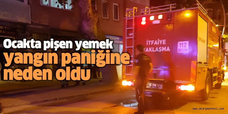 Ocakta pişen yemek yangın paniğine neden oldu