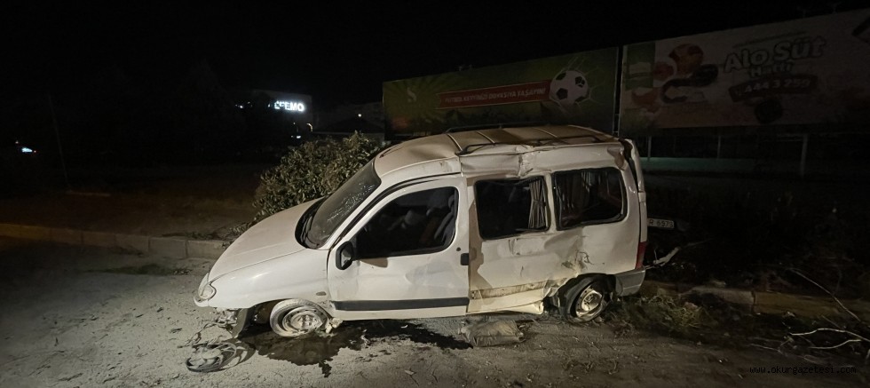 Bariyerlere çarpıp ağaçları deviren aracın sürücüsü yaralandı