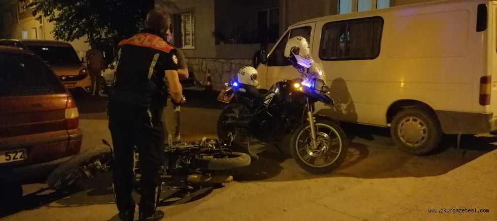 Çaldığı motosiklet ile kaçmaya çalışan şüpheli kovalamacanın ardından yakalandı