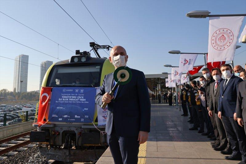 İhracat treni, Ulaştırma ve Altyapı Bakanı Adil Karaismailoğlu'nun katıldığı törenle uğurlanmıştı.