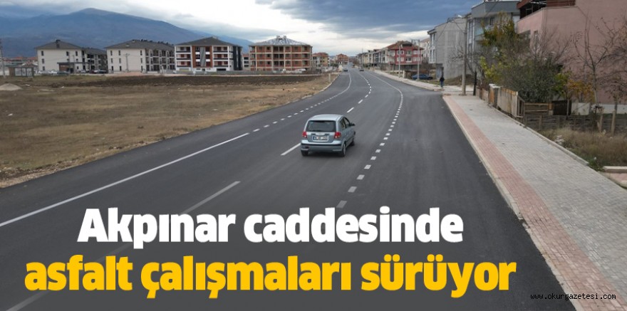 Akpınar caddesinde asfalt çalışmaları sürüyor