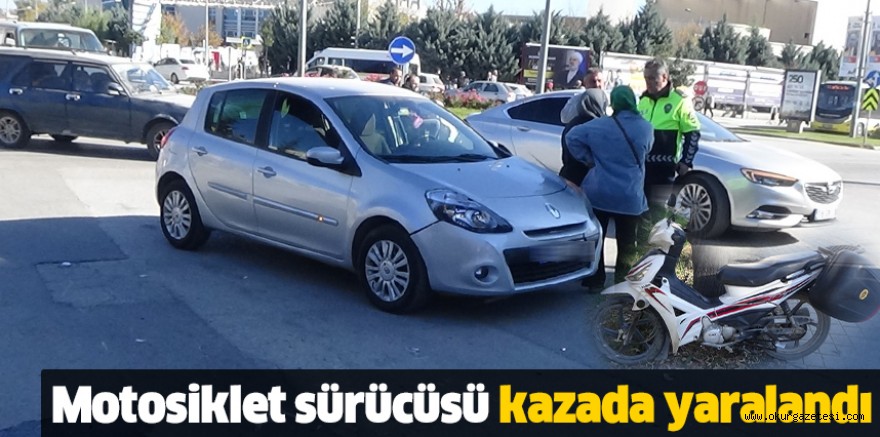 Motosiklet sürücüsü kazada yaralandı