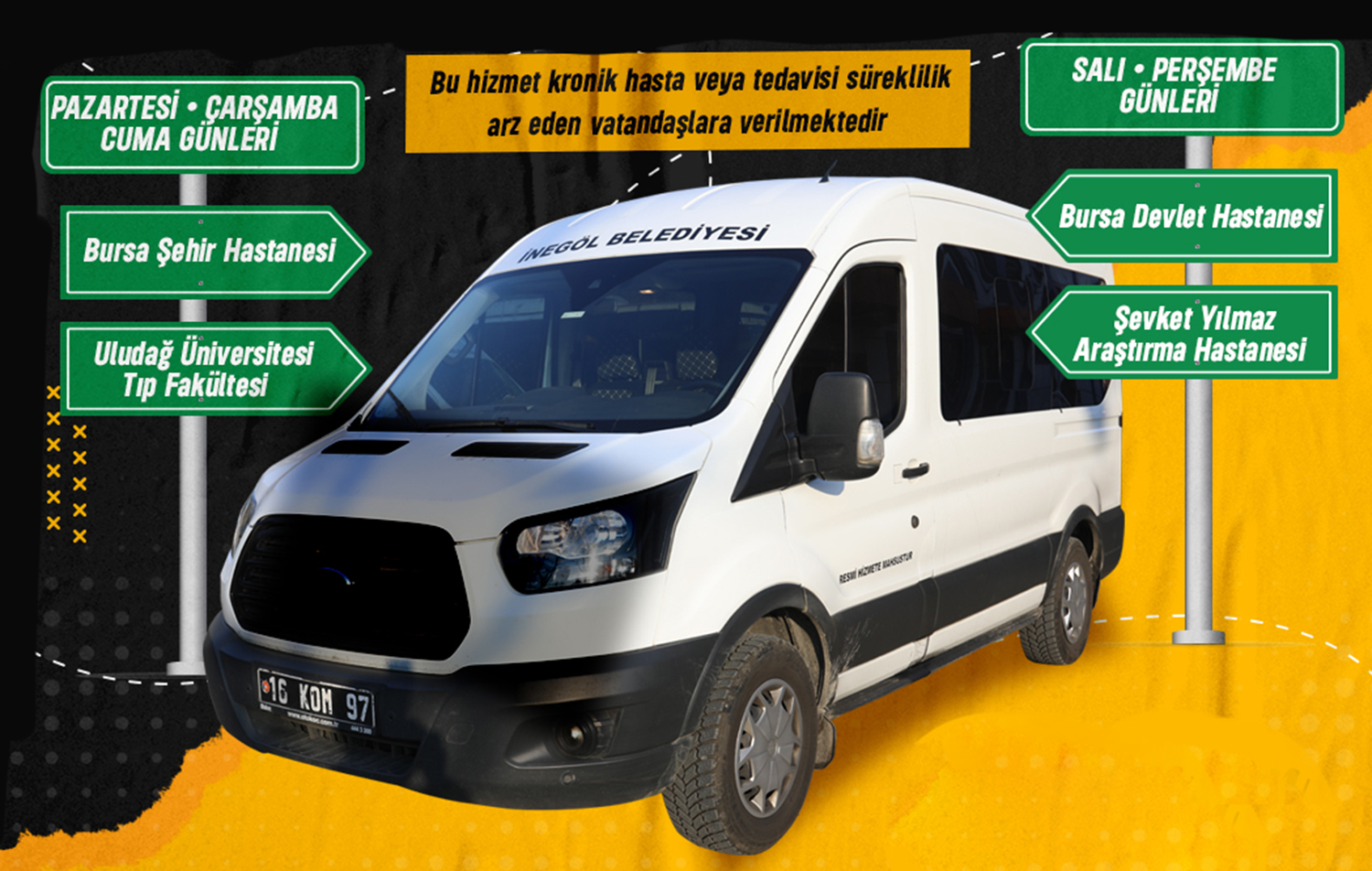 İnegöl Belediyesi’nden Bursa Hastanelerine ücretsiz servis hizmeti