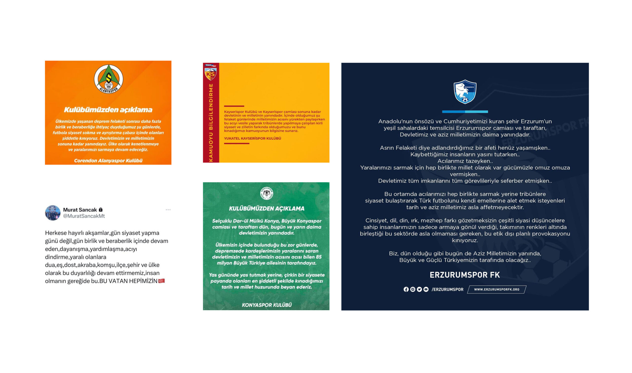 Tribünlerin siyasete bulaştırılmasına profesyonel kulüplerden tepki geldi