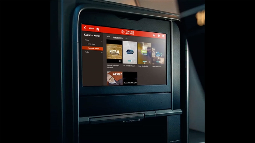 THY’nin uçak içi eğlence siteminde hac yolcuları için özel içerik