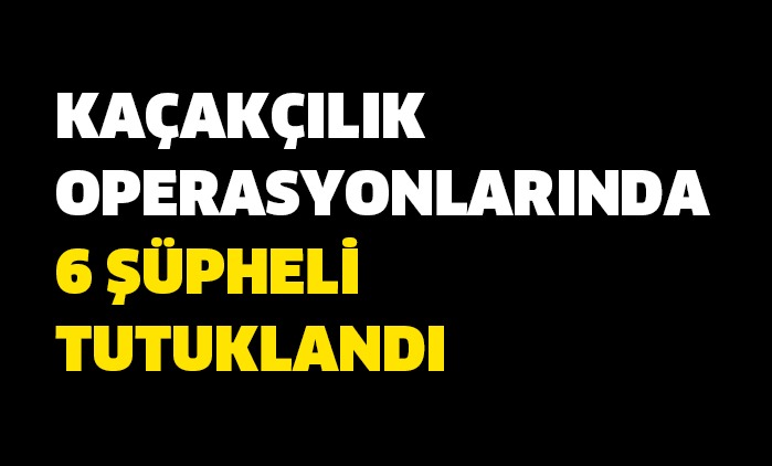 Kaçakçılık operasyonlarında 6 şüpheli tutuklandı