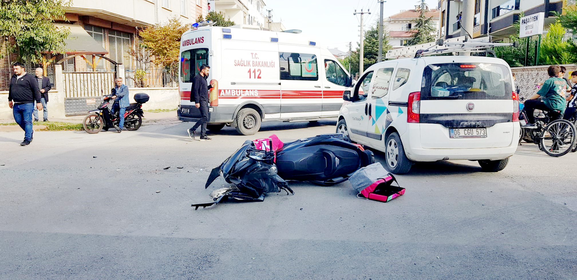 Motosiklet sürücüsü kazada yaralandı