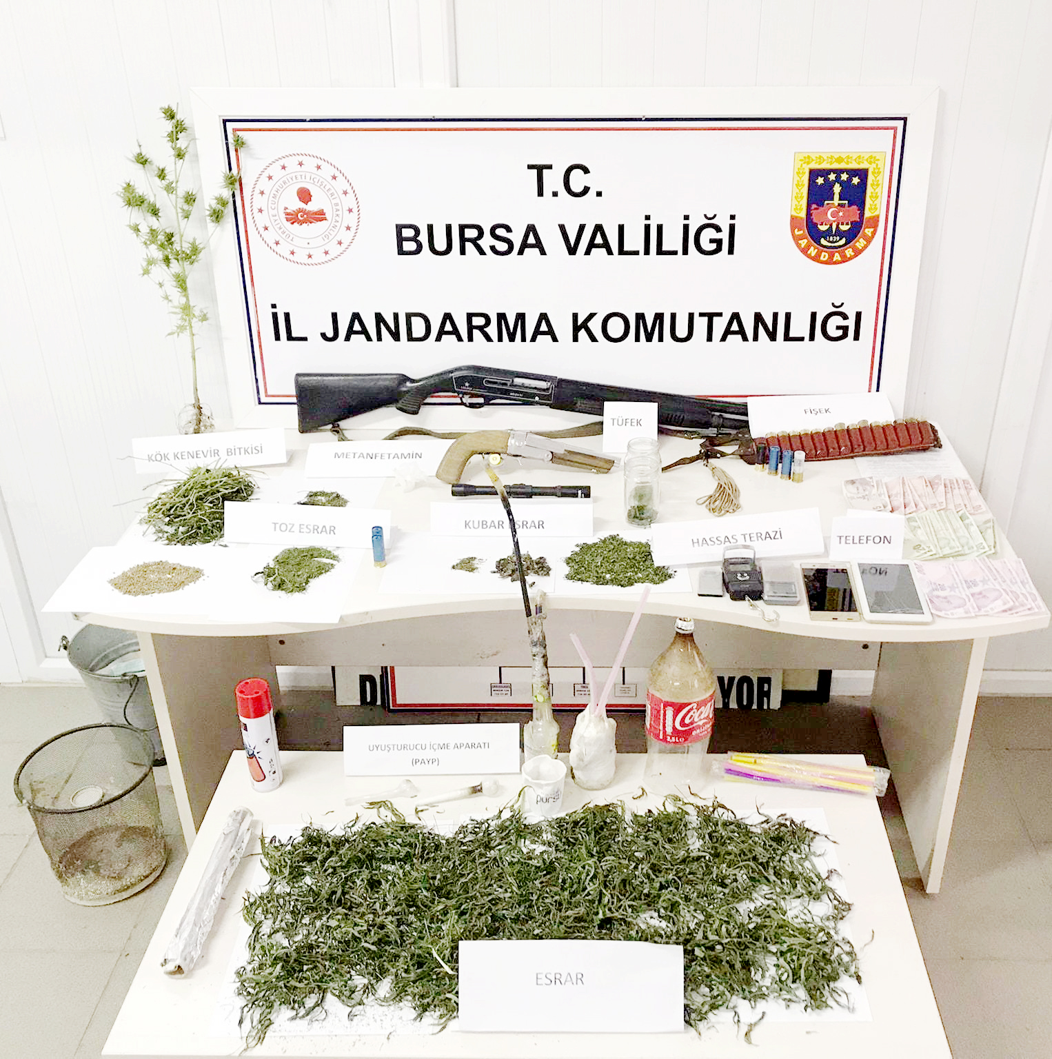 İnegöl’de bahçede uyuşturucu imalatı