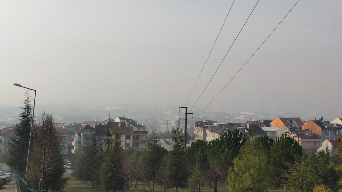 İnegöl’de hava kirliliği böyle görüntülendi