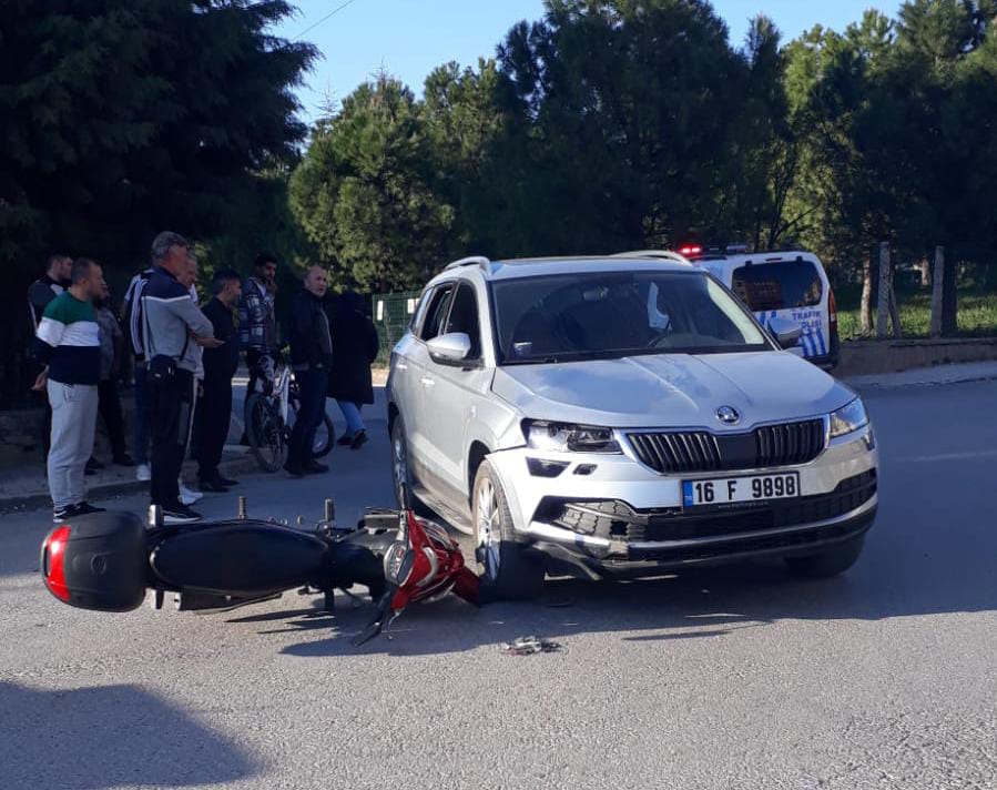 Motosiklet sürücüsü ölümden döndü