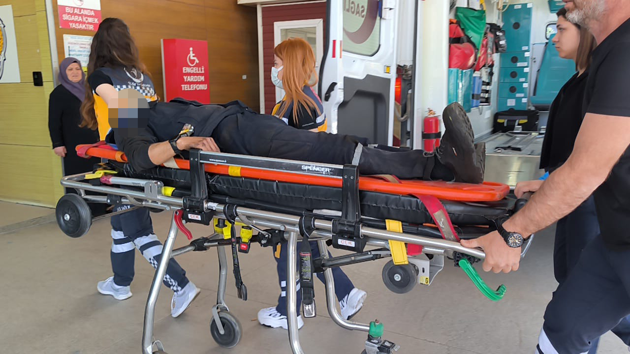 İnegöl’de 5 metre yükseklikteki mendivenlerden düşen işçi yaralandı