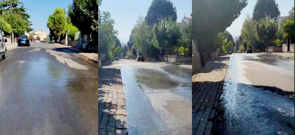 İnegöl’de su borusu patladı, 2 haftadır müdahale edilmiyor