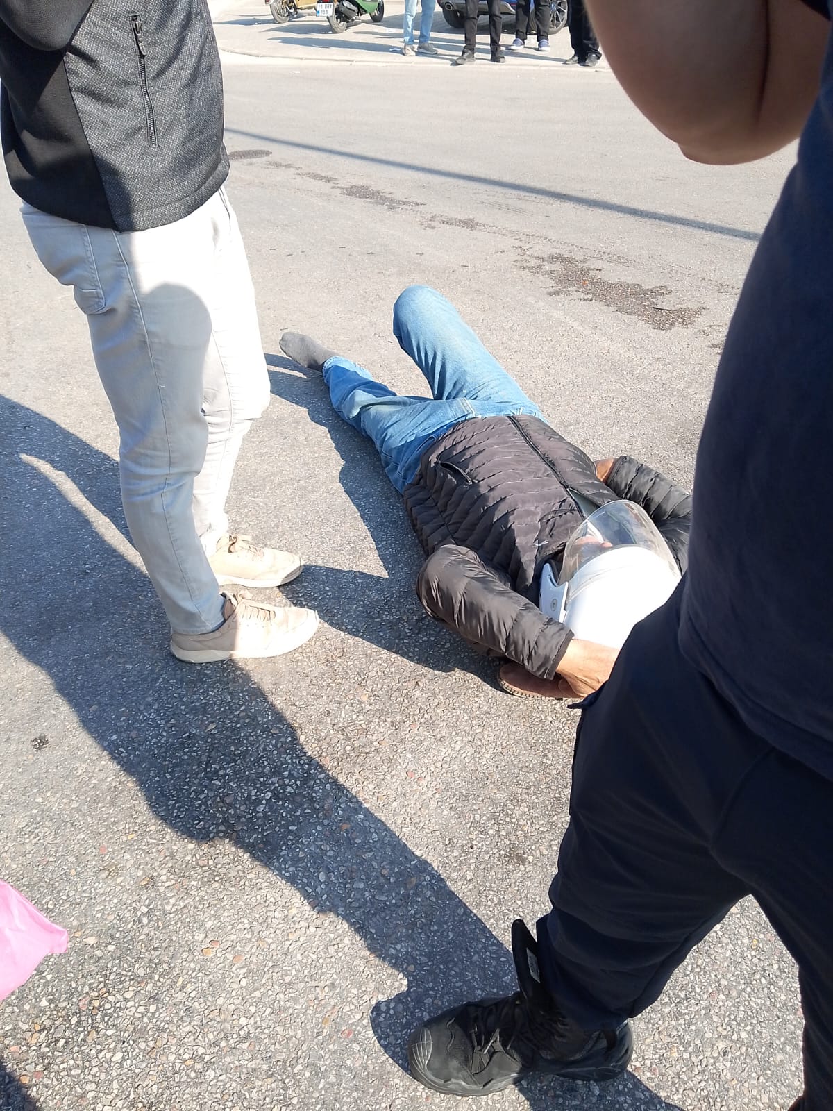 Motosiklet sürücüsü kazada yaralandı