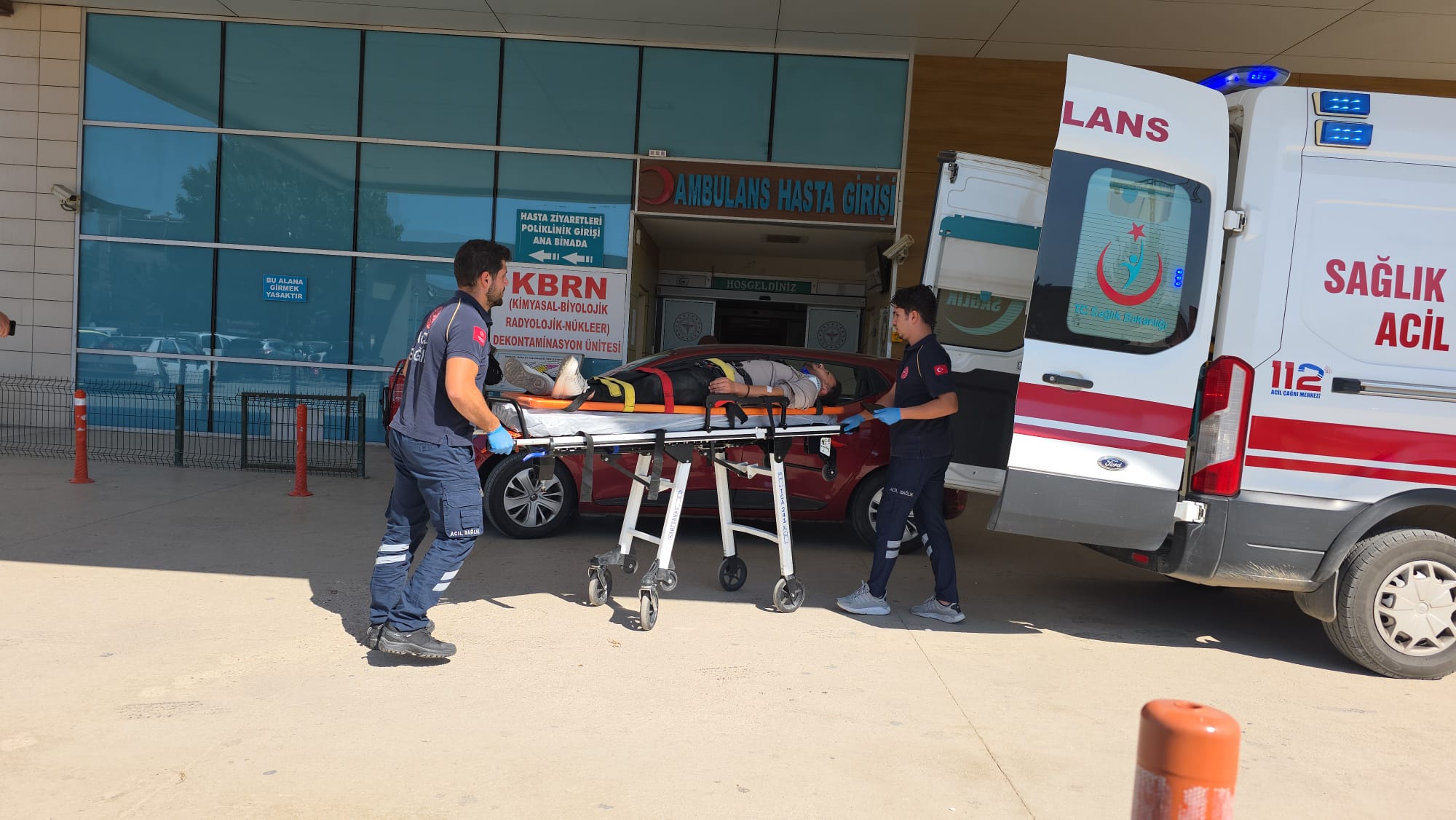 Ön freni sıkınca hastanelik oldu