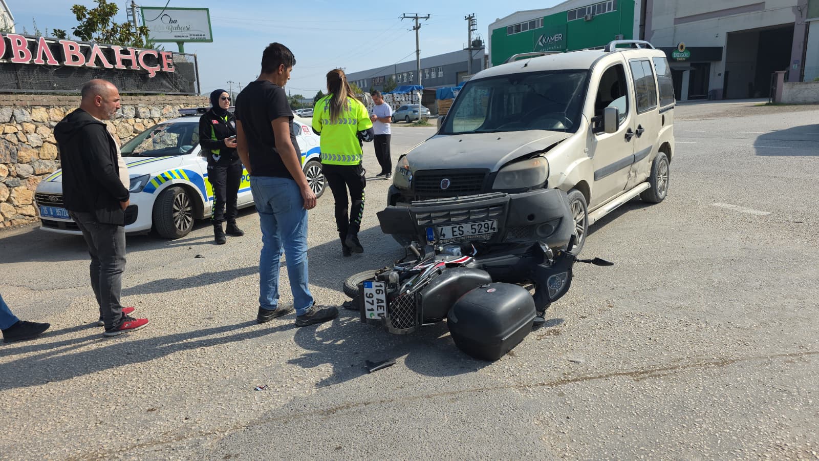 Motosiklet sürücüsü kazada yaralandı